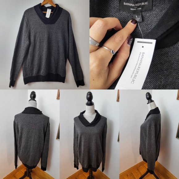 NWT Banana Republic Fine Merino Wool Turtleneck Womens Sweater Tunic Size L - Picture 1 of 12